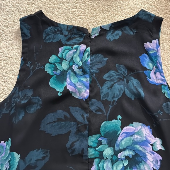 🌸 LOFT Floral Tank Dress – Black Floral, Size L - Picture 8 of 12